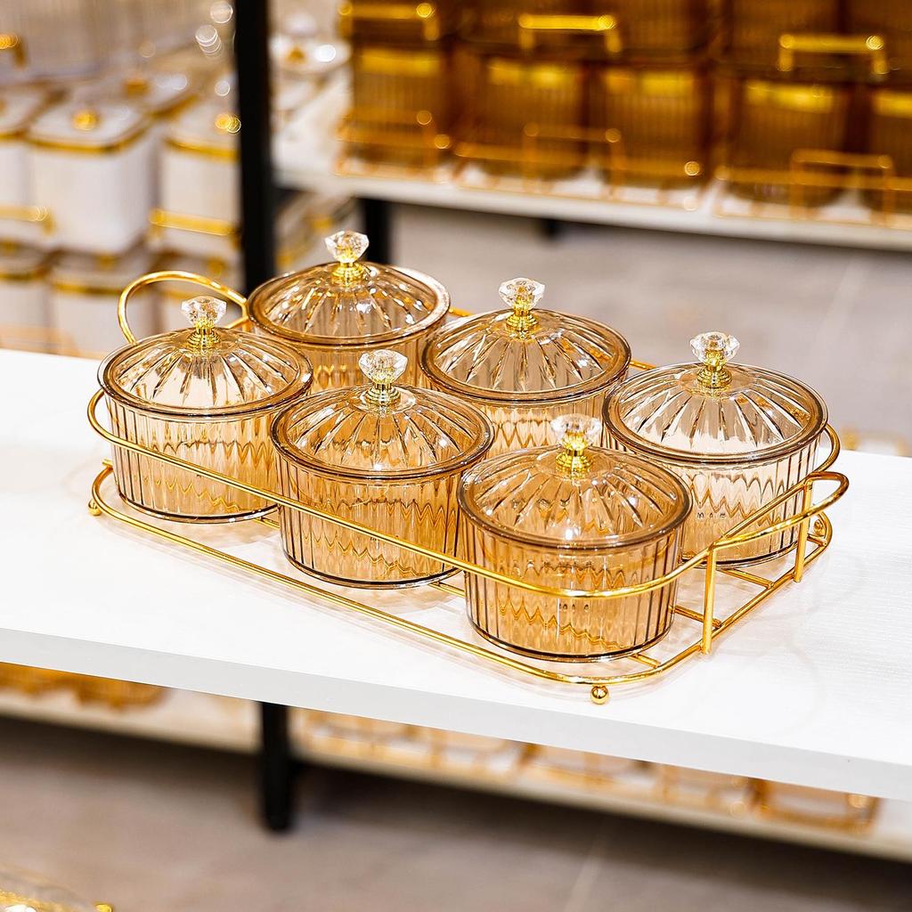 Luxury Compartmentalized Fruit and Snack Tray for Home Display