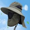 Lightweight Summer Hat Breathable Mesh Bucket Hat 360-Degree Sunshade Fisherman with Detachable Face