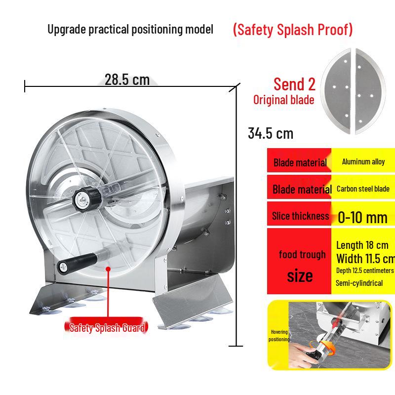 Stainless Steel Hand-Crank Slicer for Vegetables & Fruits