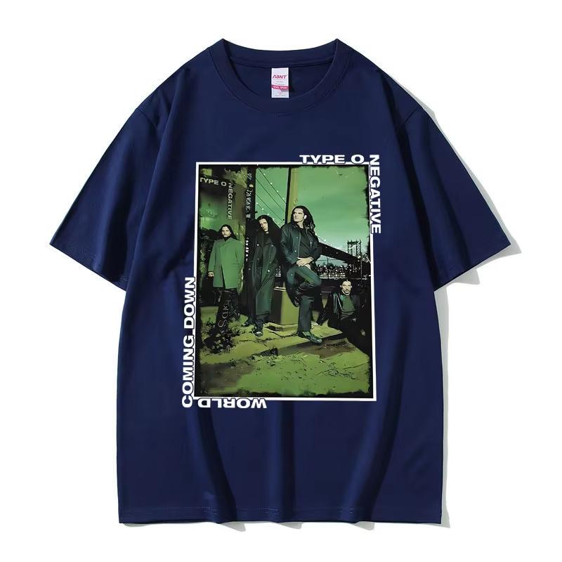 Rock Band Type O Negative Everything Dies World Coming Down Summer Fun Prints T Shirts Men Gothic Tshirt Men Oversized Tshirts