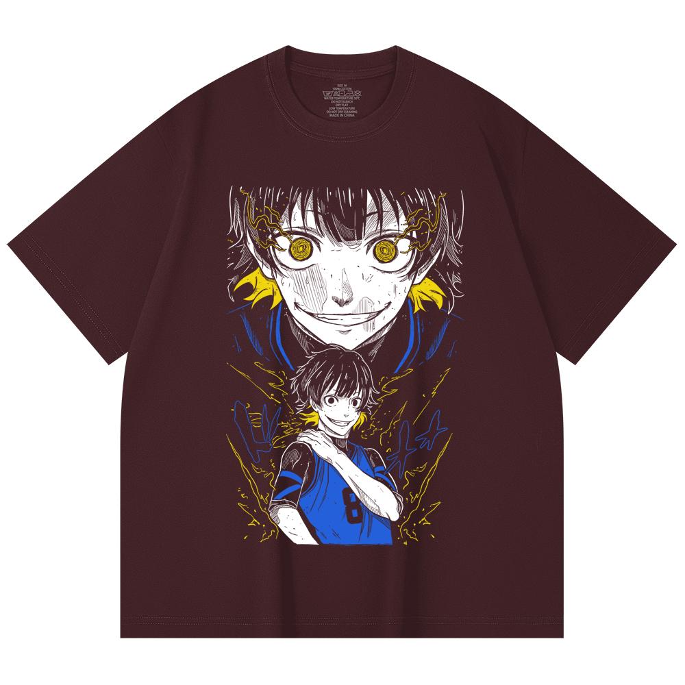 

230 Gsm 100% Cotton Blue Lock V2 Bachira Print Unisex Heavy Cotton T Shirt 2XL