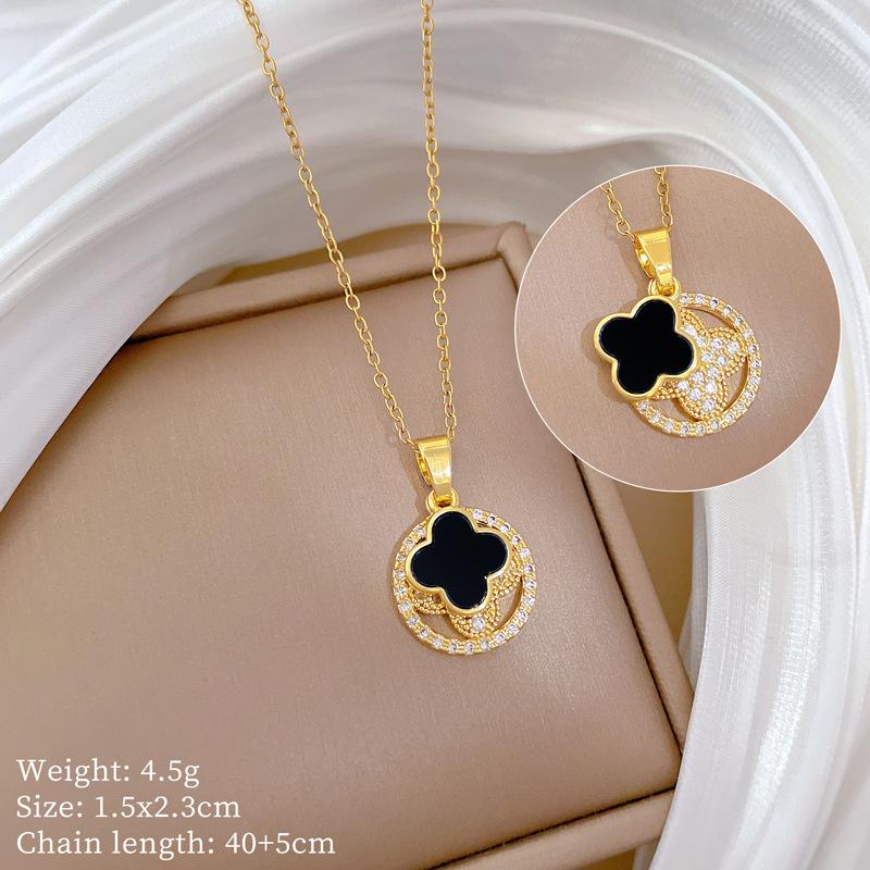 Light Luxury Moon Full Of Diamonds Micro-Inlaid Design Temperament Shining Necklace Female, Simple Pendant