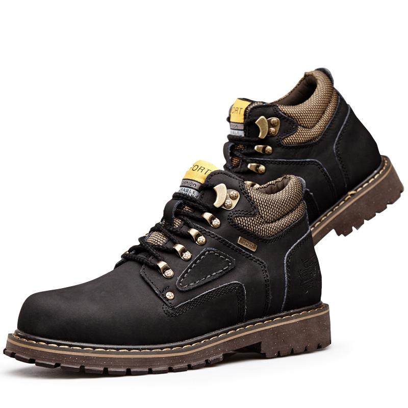 Fashion Natural Cow Leather Men’s Women Boots Handmade Retro Winter Autumn Shoes Ankle Snow Boots for Men Top Quality Shoes Dropshipping