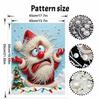DIY Frameless Pearl Painting Kit Whimsical Santa Cozy Home Decor 3D Shiny Bead Art Canvas Relaxing Craft Gift for Adults