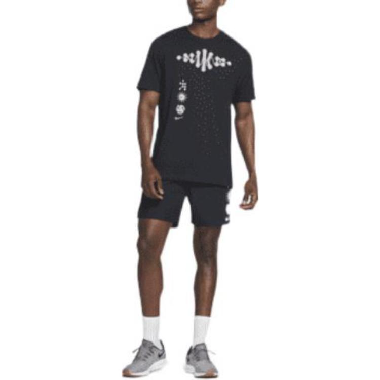 Nike T Shirts Men's Black Crew Neck Moderate Straight Fit DM5436-010