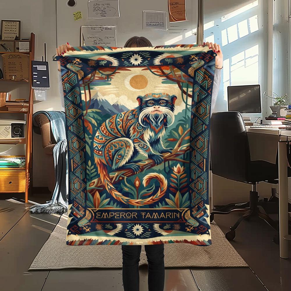 

1PC Photo frame animals Print FlAannel Blanket, High quality Comfortable for All Seasons, Home Decor, Warmth and Comfort 80cm x 120cm