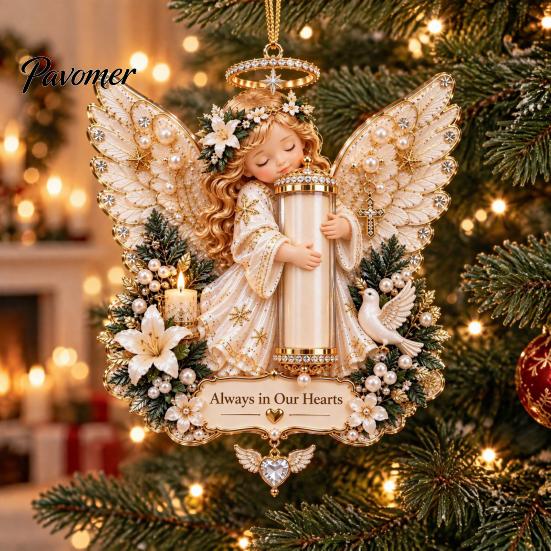 Kerstfeest Bedankjes Engel Geld Ornament, 2D Acryl Boom Feestelijke Heldere Decor Decoratie, Hangend Hanger voor Vakantie Decoratieve Seizoensgebonden Accenten