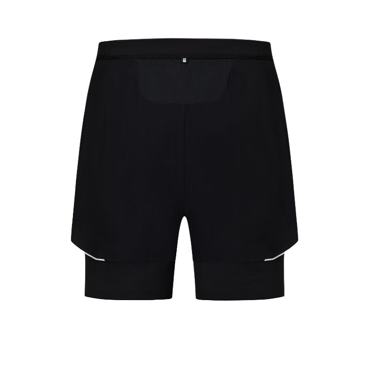 Salomon Pl Rn Short 2 In 1 Comfortable Mid Waist Elastic Running Shorts Men shorts Deep-Black LC3080300