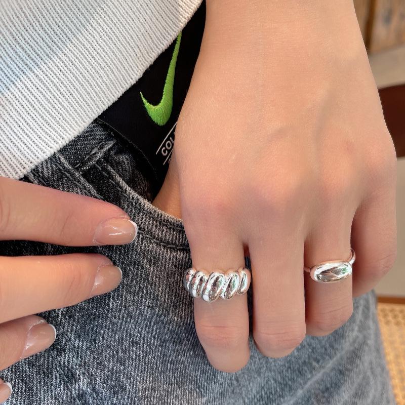 S925 Sterling Silver Croissant Ring - Women's Geometric Index Finger, Korean Minimalist High-End Design