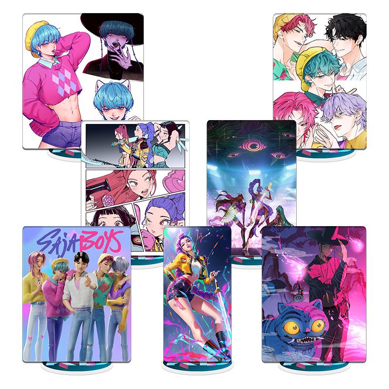 K-pop Demon Hunters Desktop Ornament Hunters Boys Group Figure Acrylic Stand Cartoon Ornaments Anime Po Frame