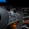 Carbon Fiber Steering Wheel Decorative Cover Trim For BMW 5 Series G30 2018 2019