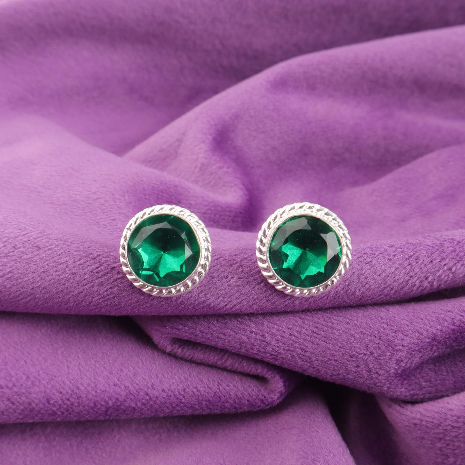 

Зеленый Изумрудный Камень Стерлинговое Серебро Крючок Подвеска Сердечная Чакра Элегантные Серьги EE-147-9