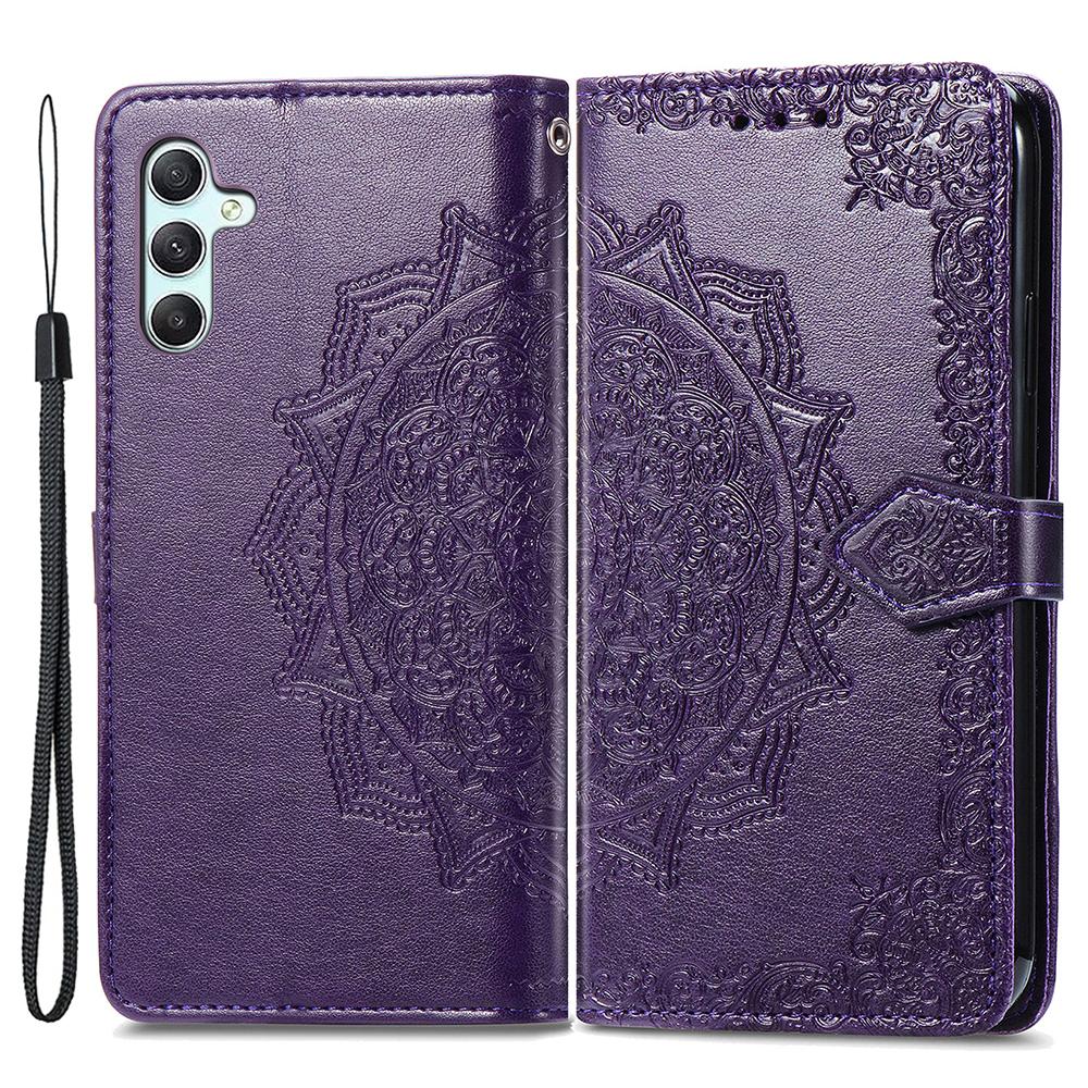 For Samsung Galaxy A55 5G Cell Phone Case Magnetic Embossed Mandala Floral Shell