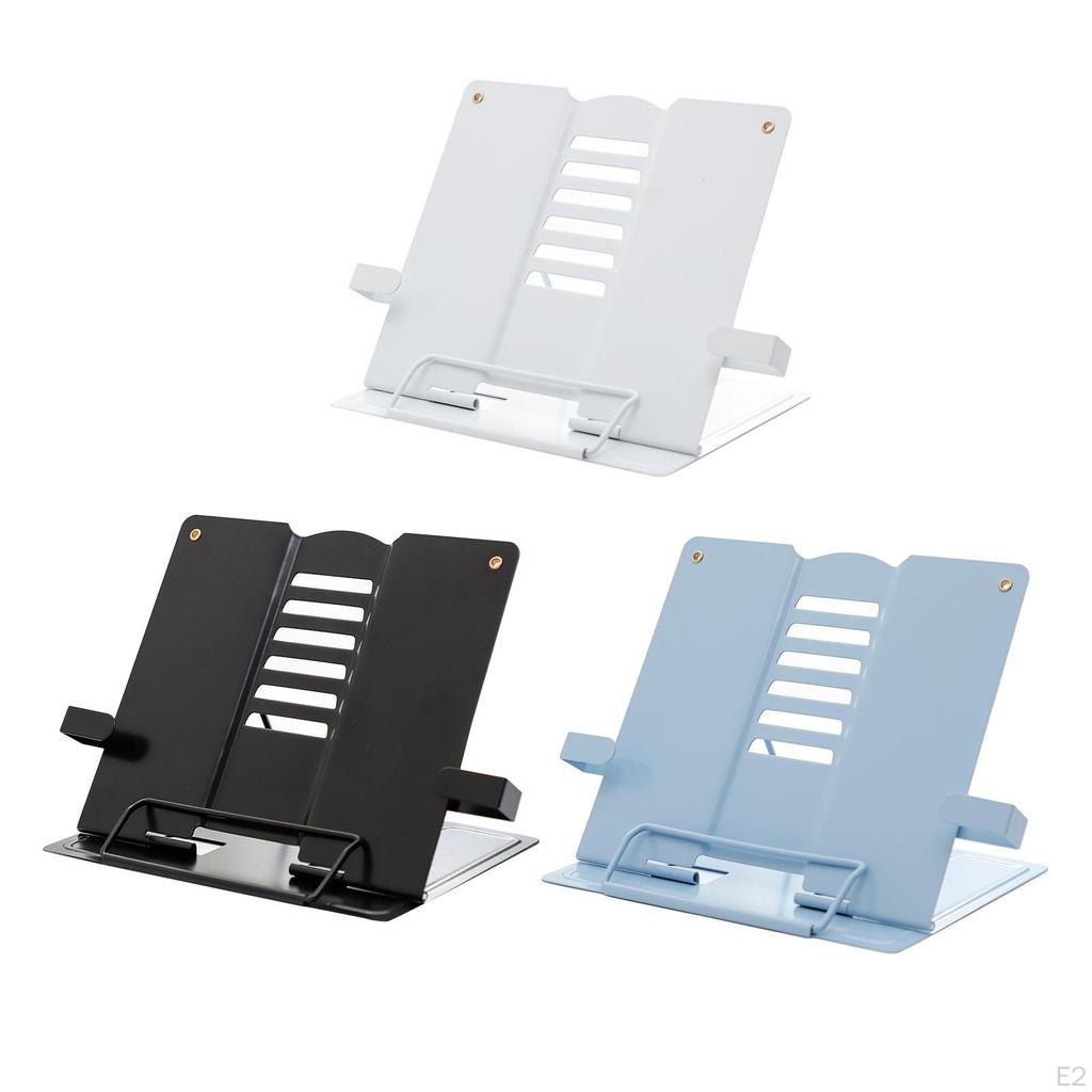 Buchständer, verstellbare Halterung und Büroklammern, Lesepult, tragbar, stabil, leicht