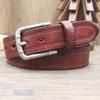 3.8CM Wide-head Layer Cowhide Belt Men's Pin Buckle Genuine Leather Pure Cowhide Retro Business Versatile Casual Pants Belt Trendy