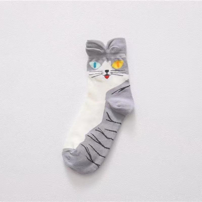 4 Pair Women Students Funny Socks Cute Cartoon Fun Funky Cat Warm Ladies Sock