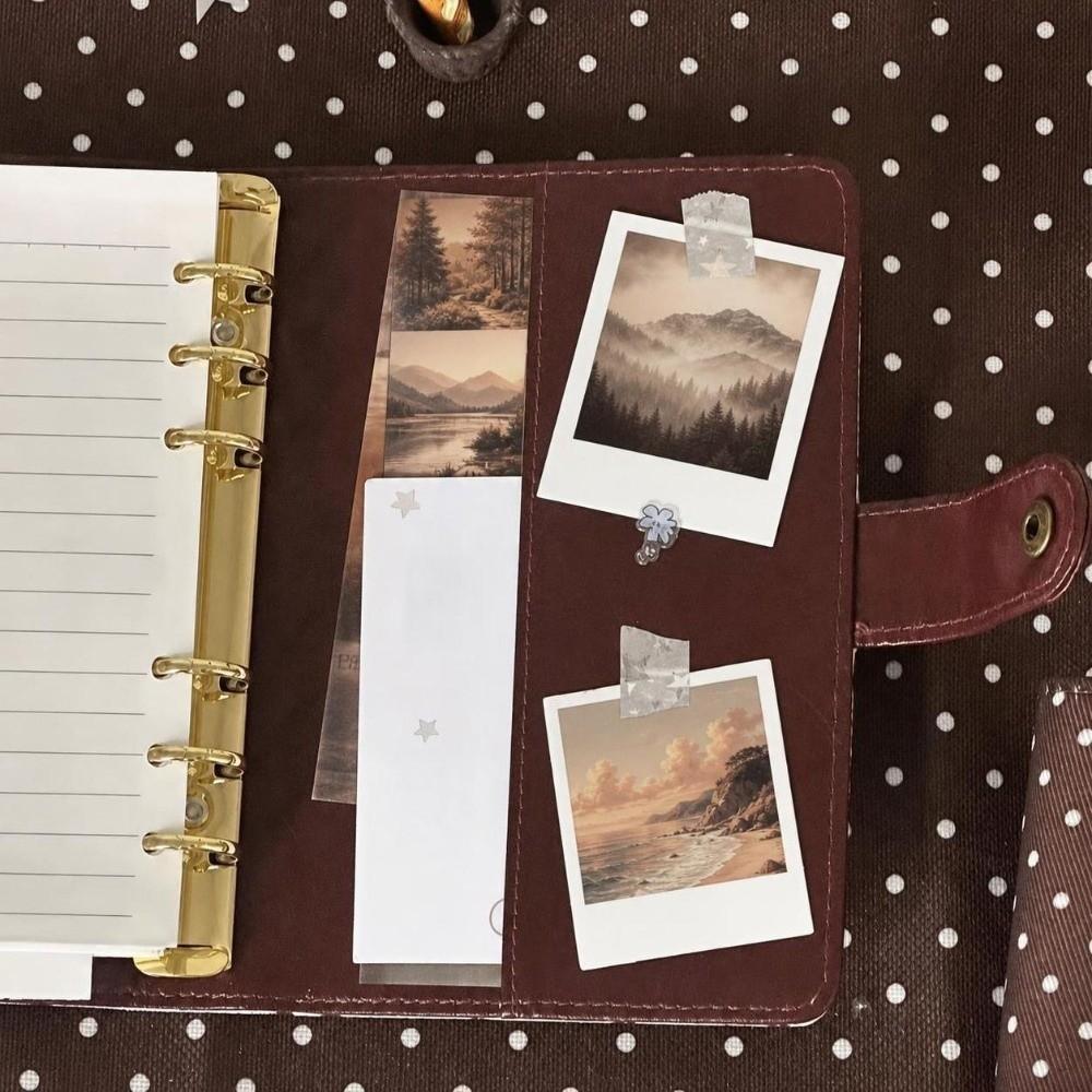 Taccuino Raccoglitore A7 con Stampa Pois Chiusura a Bottone Automatico Planner Fai-da-te Libro Diario Studenti
