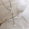 New Popular Geometric Shape O-shaped 925 Sterling Silver Jewelry Old Tassel Polished Oval Clavicle Chain Necklaces TYB388