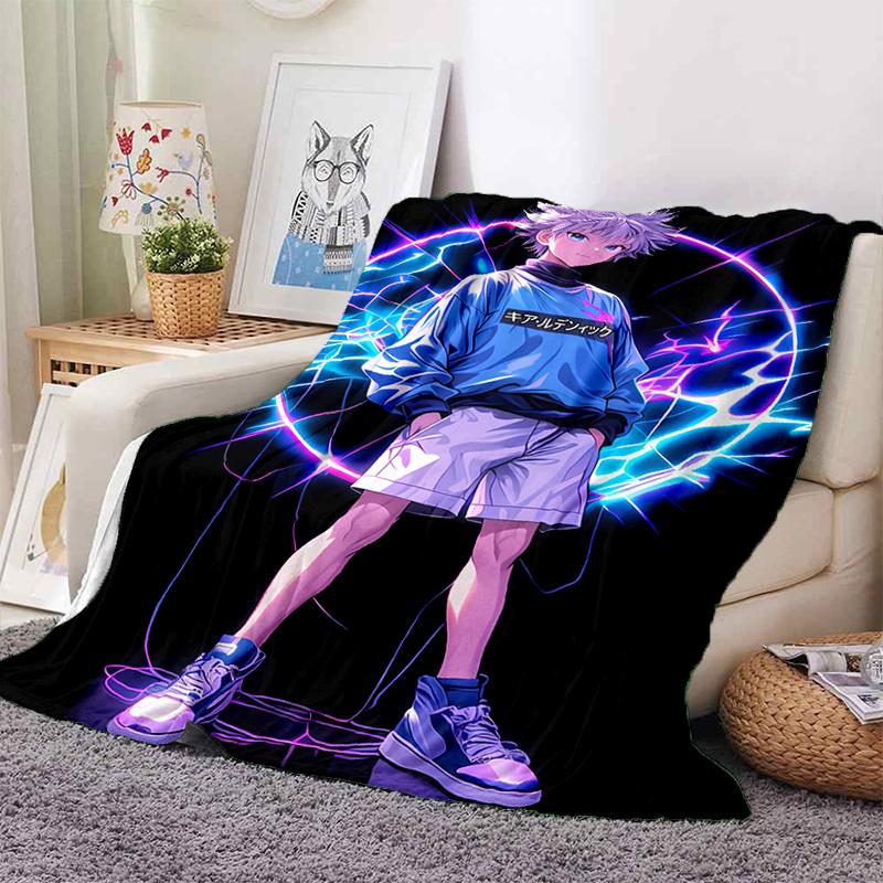 HXH Hunter X Hunter GON FREECSS Killua Zoldyck Cartoon Anime Flannel Blanket,Soft Throw Blanket for Home Bedroom Bed Sofa Gift