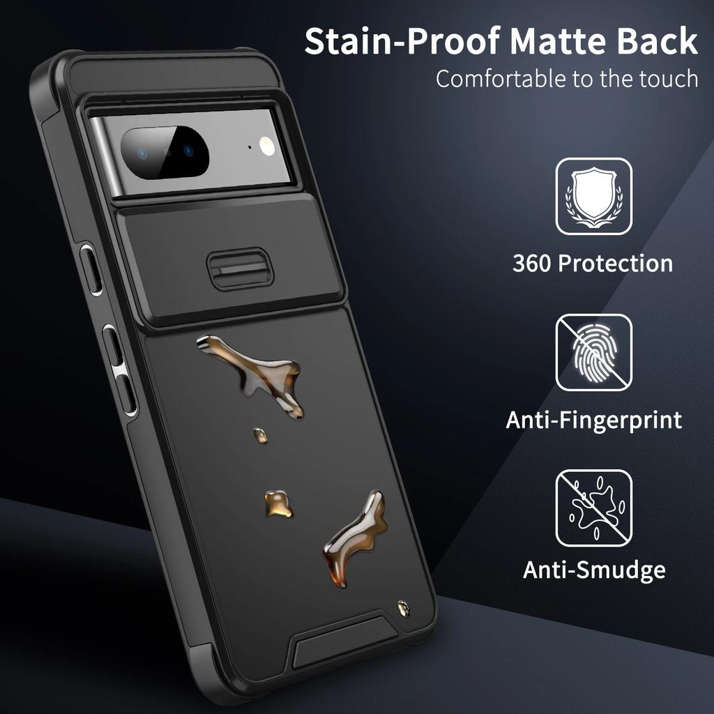New Shockproof Hybrid Dual Layer Case for Google Pixel 9 Pro XL Slide Camera Protetion Cover for Google Pixel 8 7 Pro 8A 6A Case