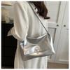 Chic Soft Faux Leather Chain Tote Bag for Women, Large Capacity Minimalist Shoulder Handbag, Trendy Solid Color Commuter Purse