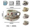 Hot Sale Manufacturer Hand-Painted Ceramic Cup Ceramic Coffee Cup Set Irregular Cup with Plate