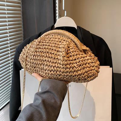 Straw Bag Niche Shell Bag Women'S Woven Messenger Bag Summer Popular Seaside Vacation Beach Bag