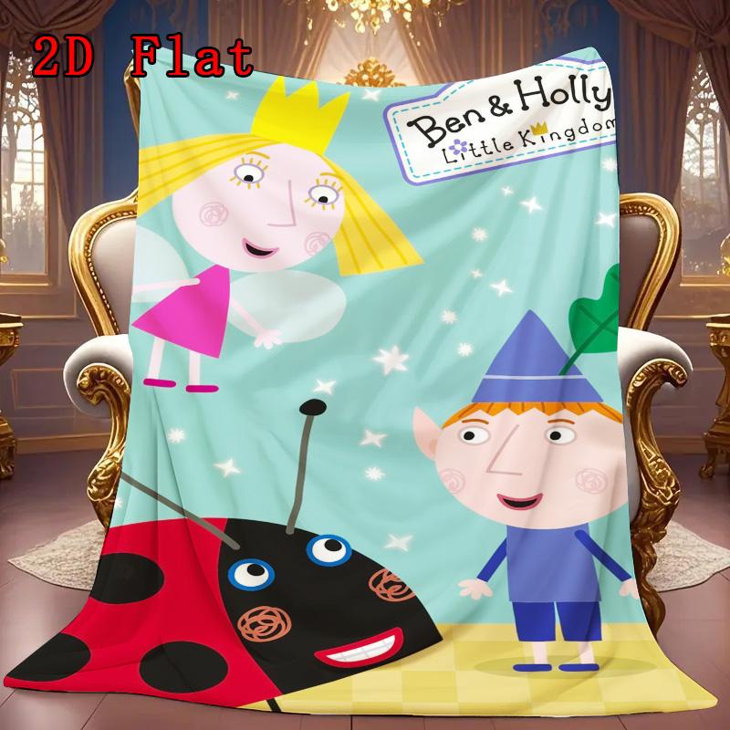 Le Petit Royaume de Ben & Holly Motif Plat 2D Couverture en Flanelle Haute Qualité Toutes Saisons Chaleur et Confort Parfait pour les Cadeaux de Noël.DMT0925353