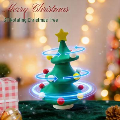 3D Rotating Christmas Tree Toy: Dancing Desktop Ornament for Holiday Decor