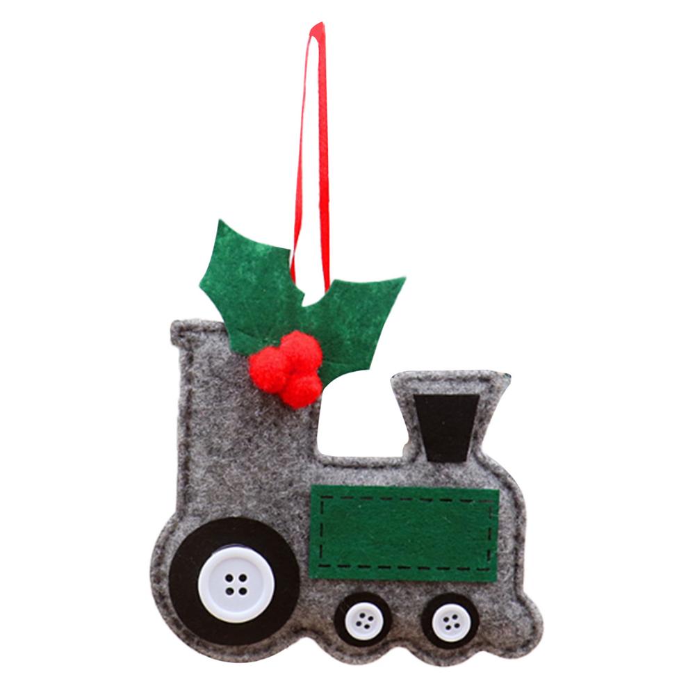 

Fabric Christmas Ornaments Hangable Fabric Decoration Train Design Holiday Ornaments For Indoor Home Living Room Car Interior серый