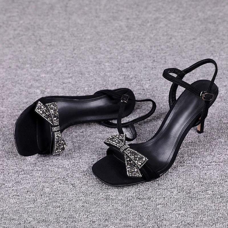 Women's Summer Sandals Ladies Luxury Elegant Black Casual Barefoot Outdoor Wedge High Heeled Open Toe Shoes For Women Trend 2025