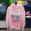 Felpa Sp5der Oversize Spessa in Pile con Stampa a Foglia Ragnatela Design Uomo Inverno Casual