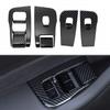 6x Car Decorative Cover Carbon Fiber Texture Door Window Switch Lift Button Frame Decorative Frame For Tesla Model 3 Y 2017-
