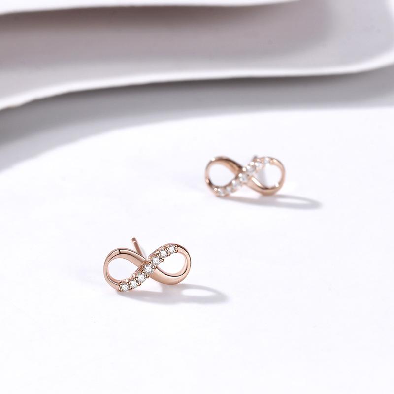 Stud Earrings Women's Mobius Earrings Niche Design High Sense Ins Cold Style Temperament Plain Silver Earrings