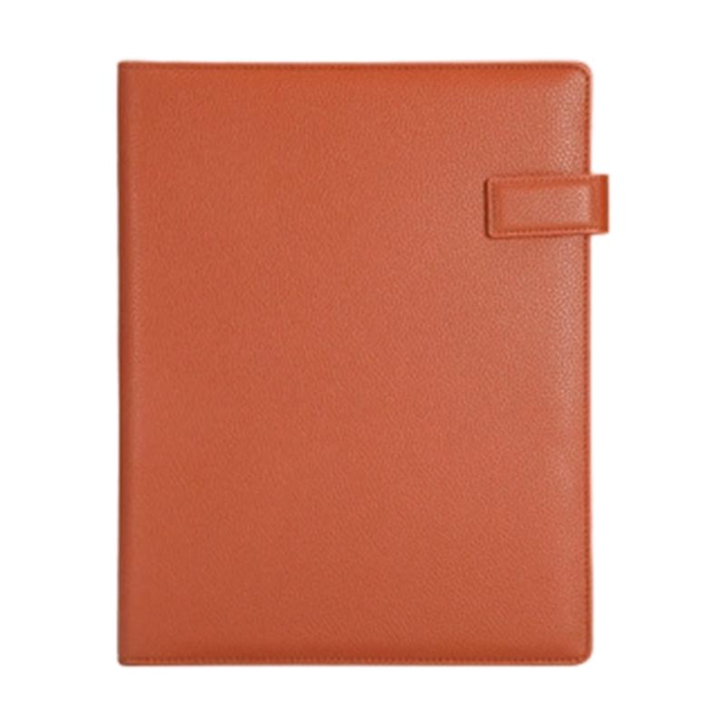 Conference Folder Magnetic Closure Leather Document Organiser with Writing Board Card Pocket Elastic Pen Slot 250x320mm