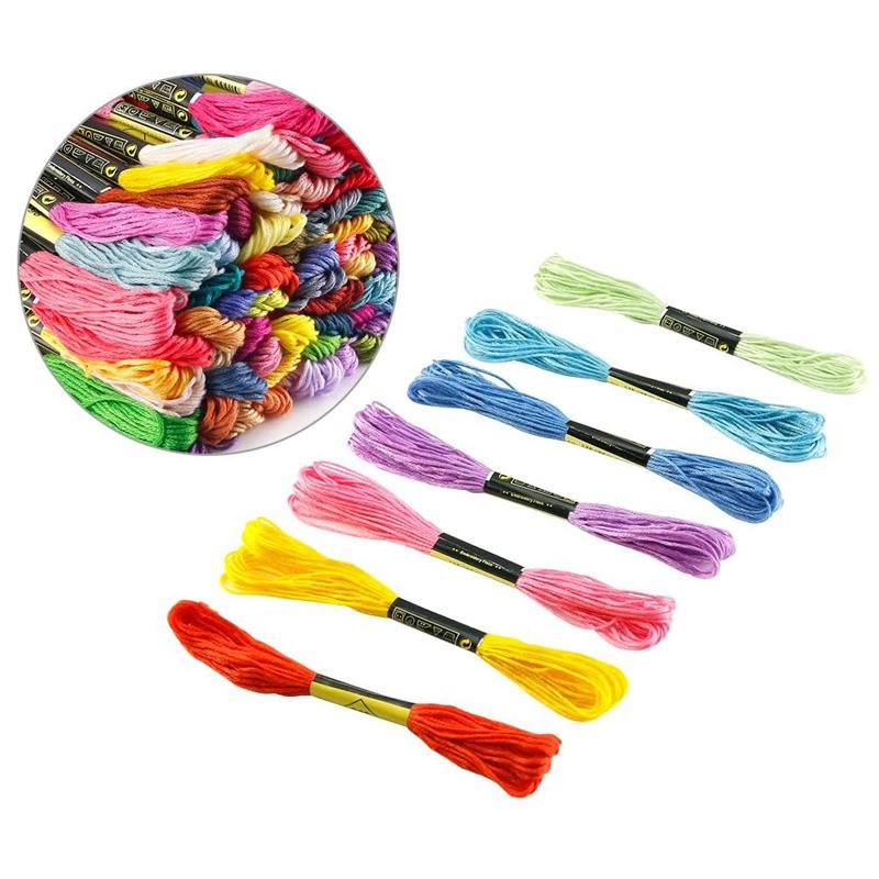 50/100/200 Skeins Per Pack Rainbow Color Embroidery Floss Cross Stitch Threads Cotton Floss Craft Yarn For Bracelet Making DIY