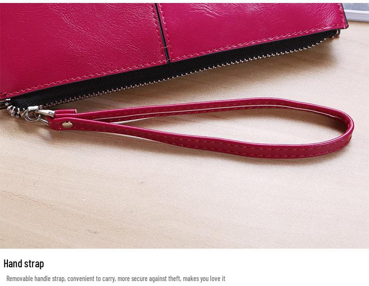 Women's Korean Style Zipper Wallet - Long Clutch with Multi-Card Slots and Wristlet