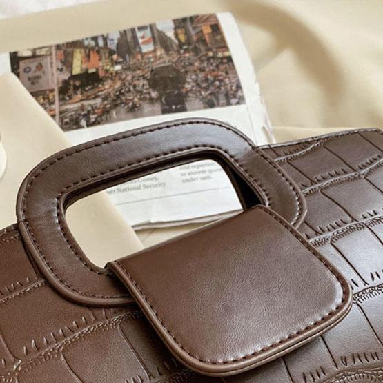 Women's Vintage Single Shoulder Bag Solid Color Casual Chain HandBag Versatile Messenger Bag Portable Square Bag