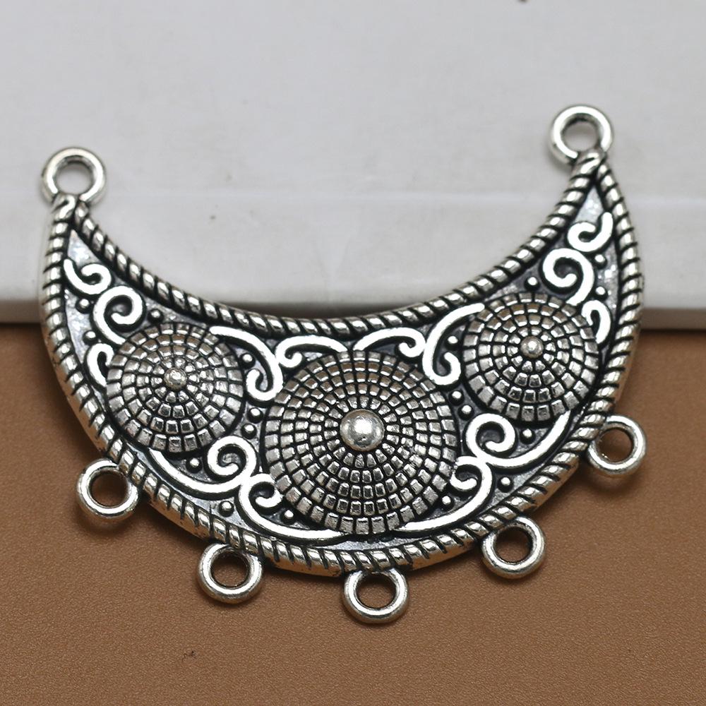 

Antique Silver Multi-Ring Earring Connectors - DIY Jewelry Components, Handmade 9g