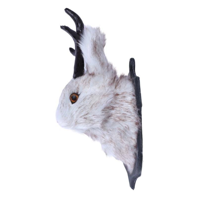 Antlers Rabbit Head Statue Animal Taxidermy Home Decorations Easters Ornament,Home Wall Decorations Animal Sculpture Figurines
