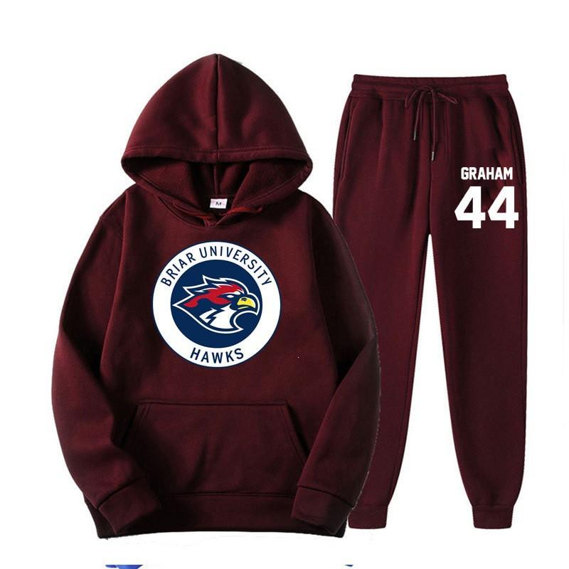 Mens Casual Tracksuit Hoodie Set Sportswear Campus Style Long Sleeve Fall Season