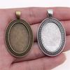 Antique Flower Frame Oval Bezel Charms For DIY Projects Glass Blank Tray Base