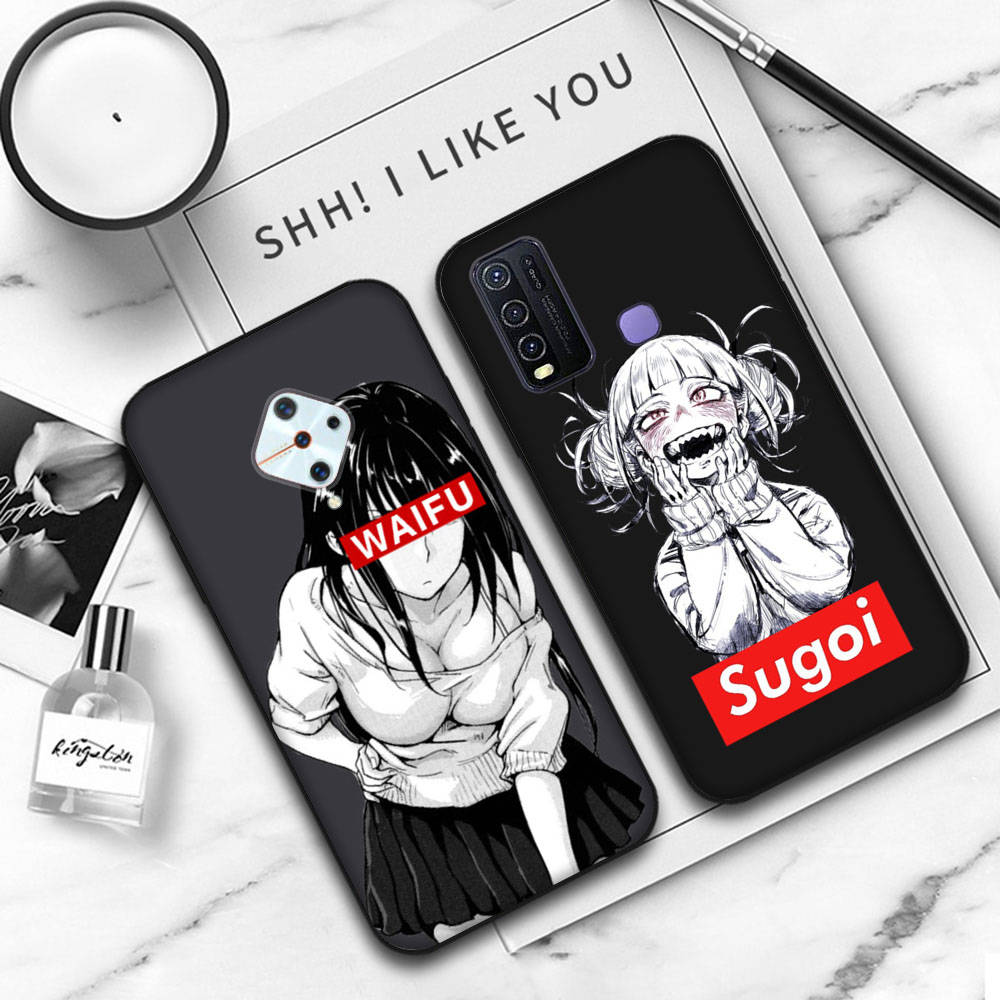 JW80 Waifu Senpai Anime Girl Soft Case for Samsung Note 20 Lite S24 Ultra S23 A03 A05 A06 A11 A71 A15 A16 A13 A24 A25 A33 A52 A53 A50 M55 M35 Plus