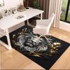 1PC Custom Name Lion Majesty Golden Crown Theme Floor Mat Ideal for Living Room, Game Rooms, Office, Bedroom,Floor Mat Playful Design