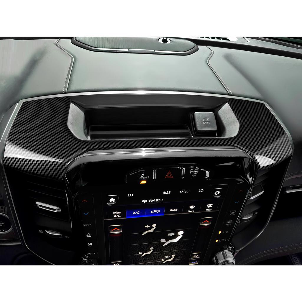 Für Dodge RAM 1500 2500 3500 2019-2026 12 Zoll Auto Mittelkonsolen-Navigationspanel Kohlefaser Innenraumaufkleber ABS Zubehör