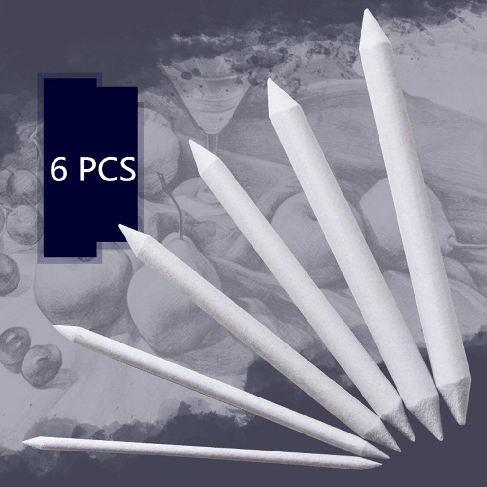 6pcs/set Double-headed Paper Brush Set Fine Arts Sketch Smudge Correction Pen