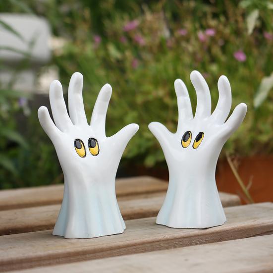 1 Pair Hand Ghost Statues Gothic Desktop Spooky Hand Figurines Resin Ornaments Home for Halloween
