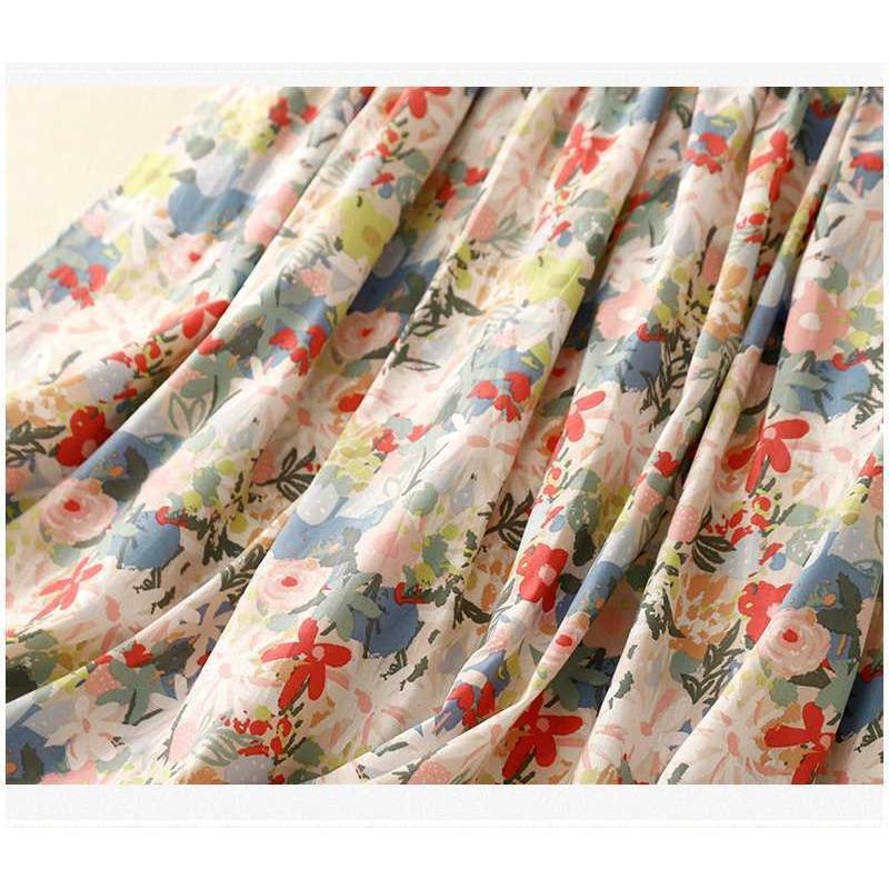 Summer Half-length Floral A-line Skirt