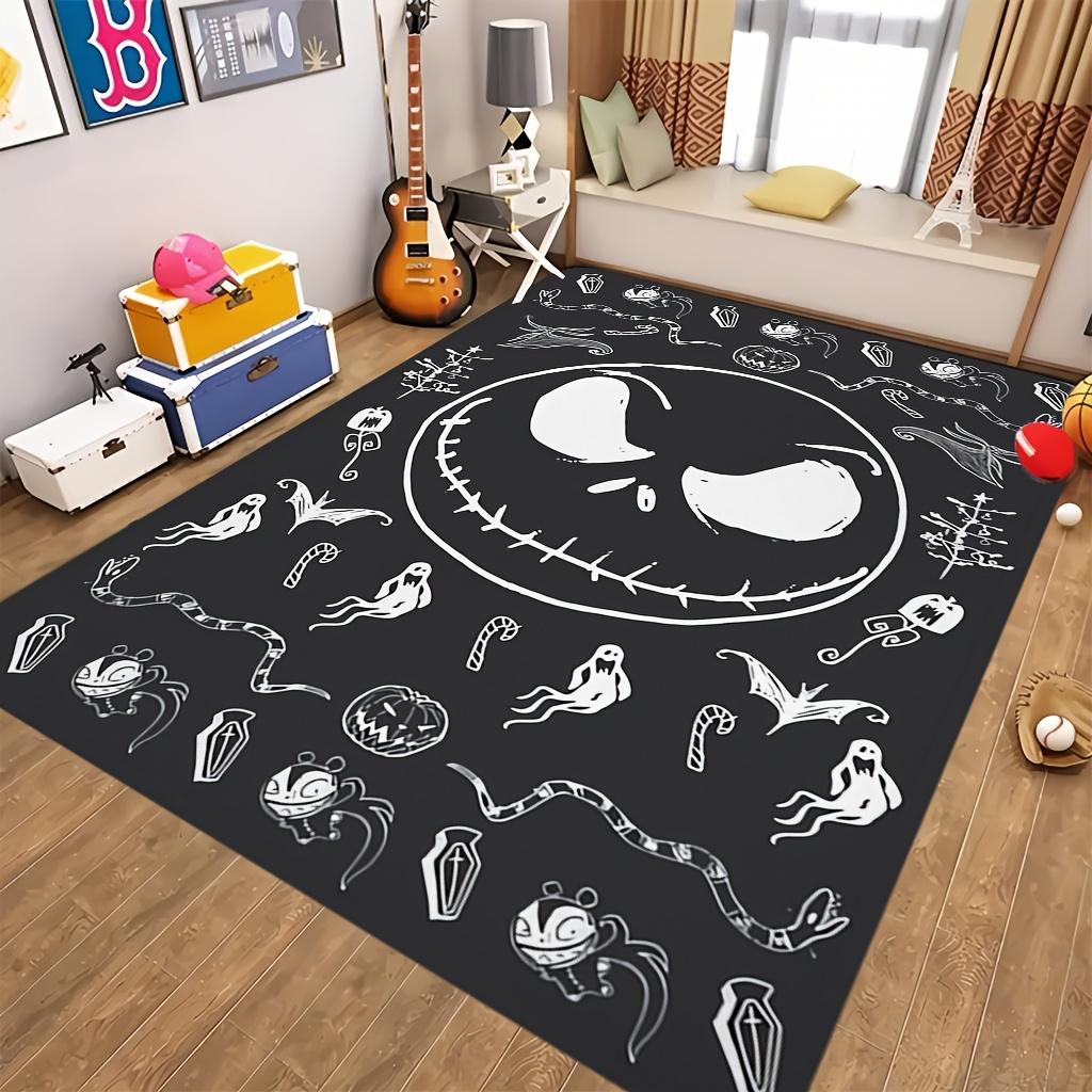 

Nightmare Before Christmas Flannel Mat Soft Comfort Durable for Halloween Living Room Kitchen Dining Room Entryway Decorations 80*120cm