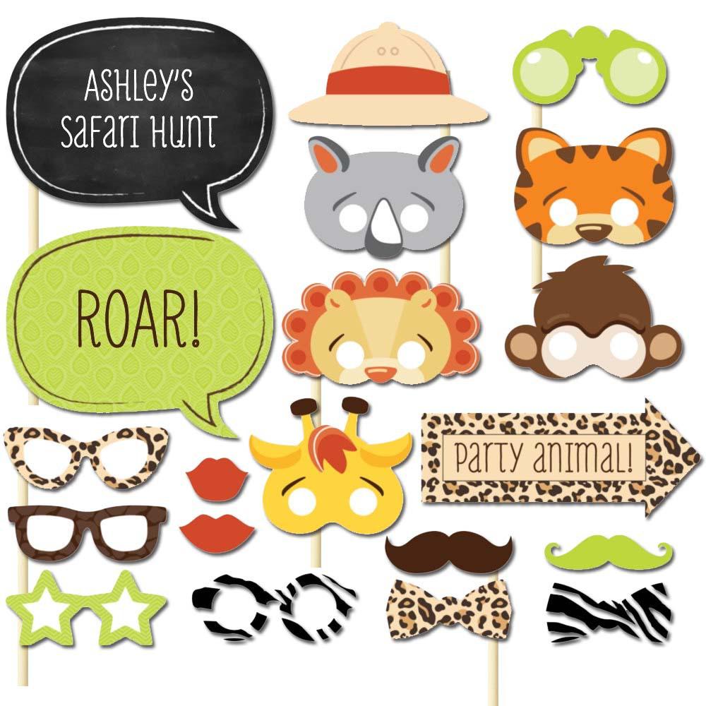 Kindergarten Party Animal Decorations: 20-Piece Animal-Themed Photo Props for Boys 1st Birthday